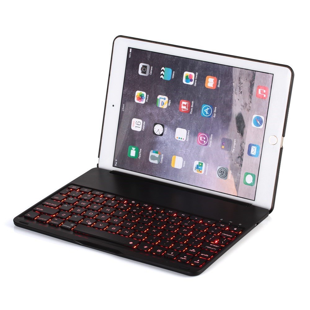 Ontwarren zuur verhouding Javu - iPad Air 2 Toetsenbord Hoes - Bluetooth Keyboard Cover Shell  Aluminium Zwart | Shop4tablethoes